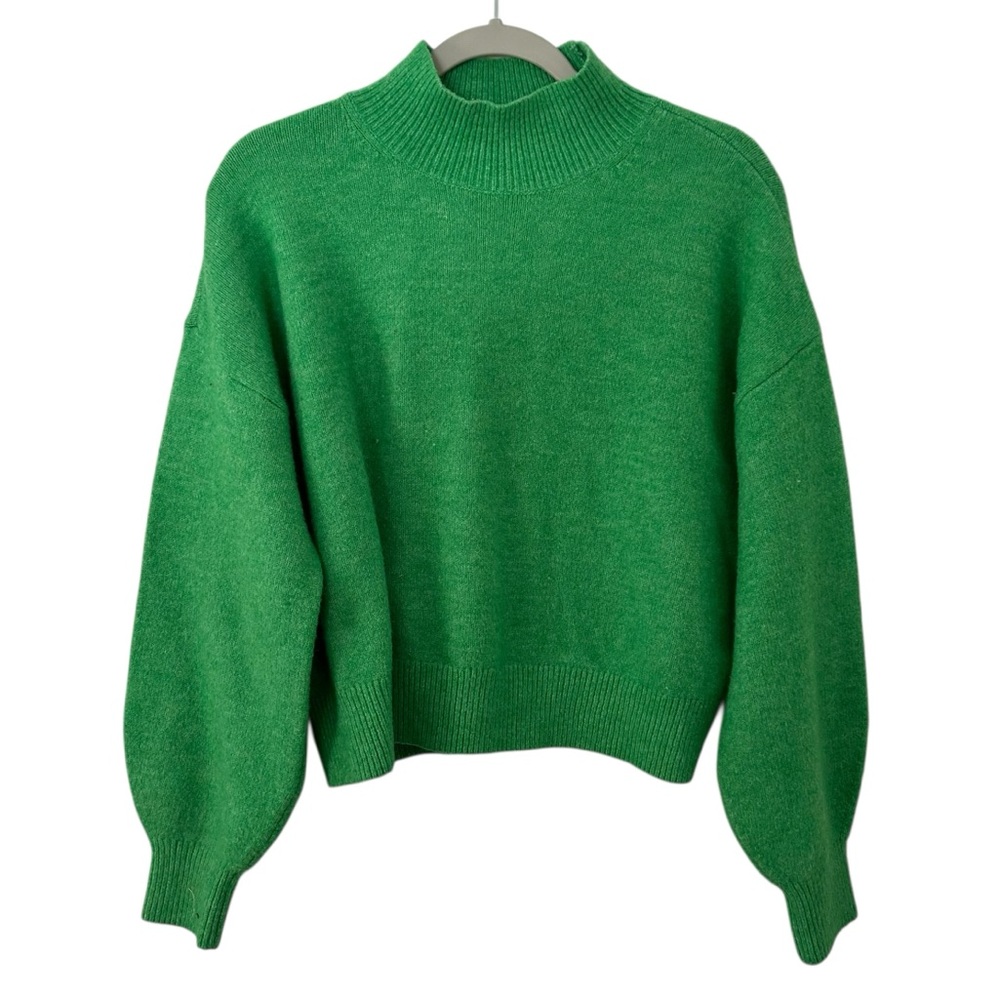 Green Turtleneck Sweater Top Calvin Klein Jeans Designer Knit Style Womens Large